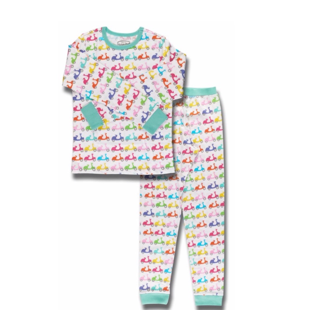 Trimfit Vespa  Organic Cotton Long Sleeve Pajama Set Size Medium